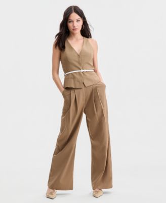 Women's Sleeveless Belted Vest