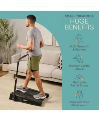 Smallest Portable Mini Walking Pad with Adjustable Handlebar - Max Speed 3 MPH, Home & Office 30 inch Mini Walking Treadmill, Under Desk Small Work Desk Compact Treadmill, 220 Lbs Max Weight