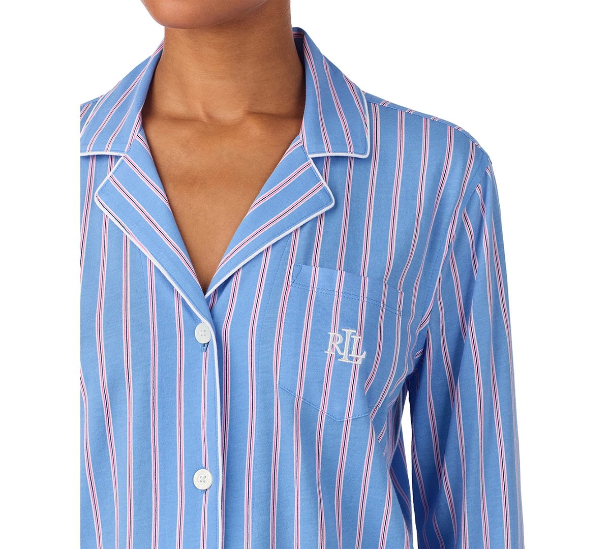 Lauren Ralph Women's Long-Sleeve Top and Pajama Pants, 2-Piece Set