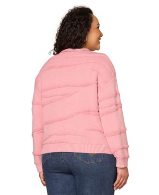 Plus Size Striped Rolled Neck Sweater