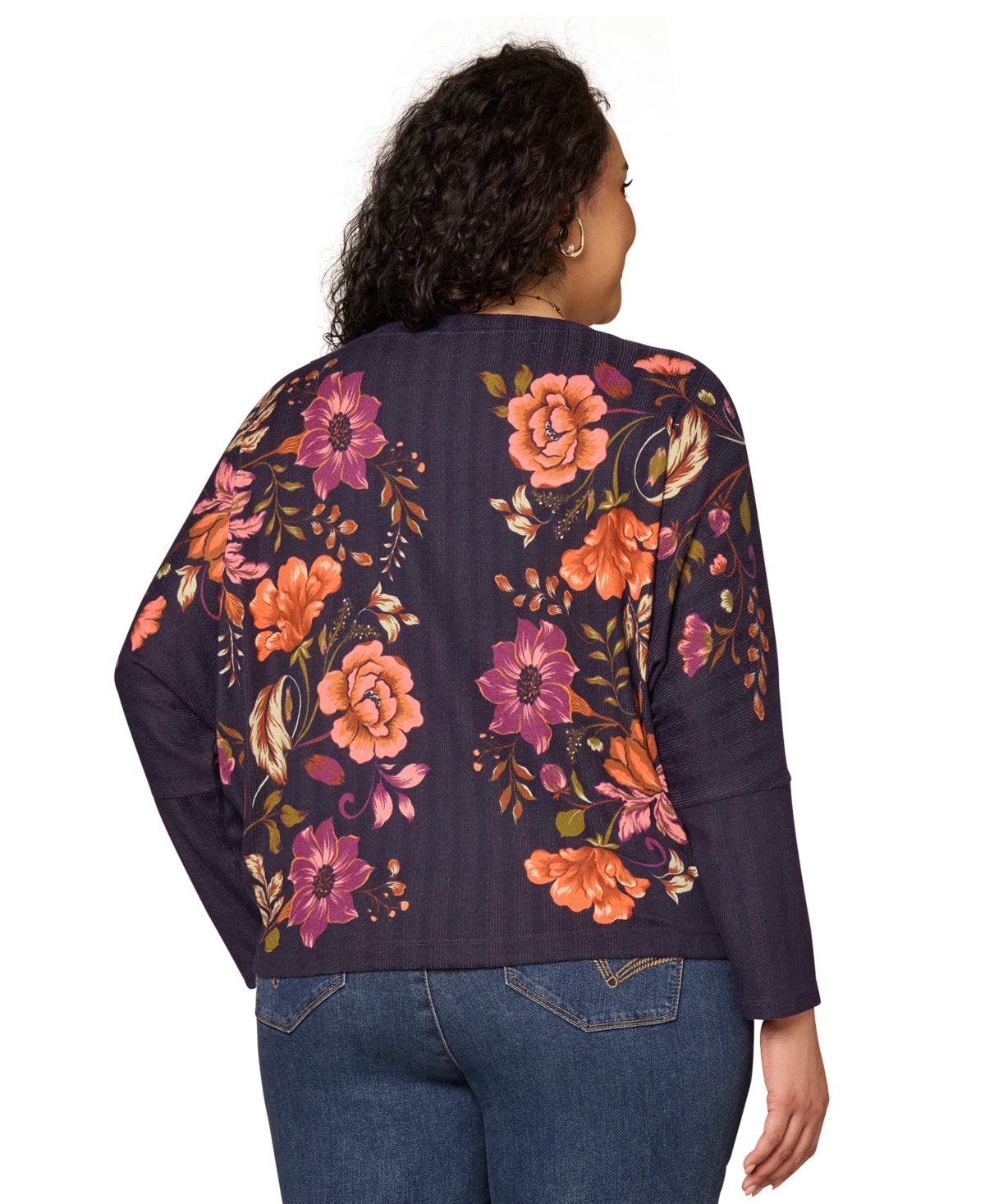 Democracy Plus Print Placement Detail Long-Sleeve Sweater