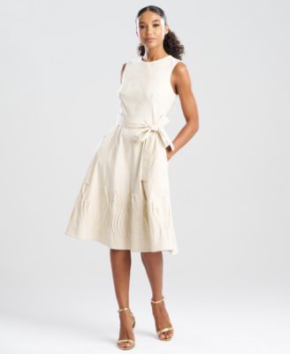 Women's Solid Crewneck Midi Dress