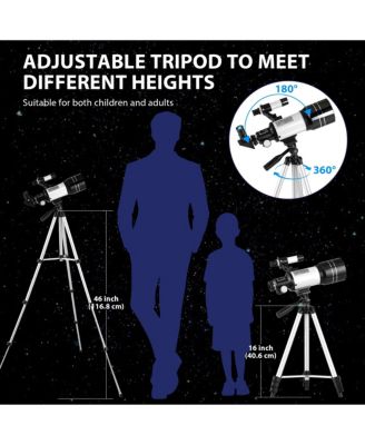 Telescope 70mm Aperture 300mm AZ Mount Telescope with Stand and Phone Adapter for Kids, Adults and Beginners