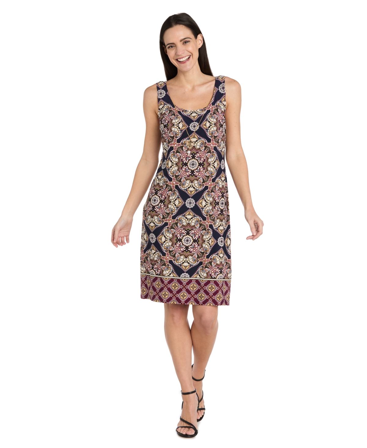 R & M Richards Women's Printed Interlock Twist Yarn Jacket Dress, 2-Piece Set