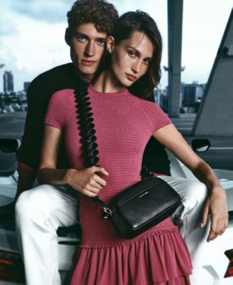 Michael Kors Women's Smocked Crew Neck Mini Dress