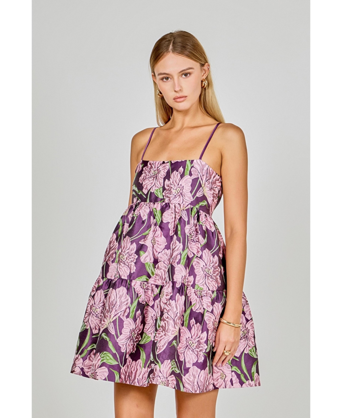 endless rose Women's Floral Jacquard Mini Dress