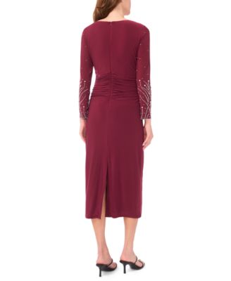 Women's Long-Sleeve Crewneck Dress