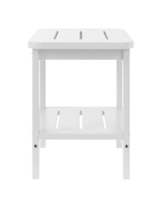 2-Tier Outdoor HDPE Modern Adirondack Square Patio Side Table