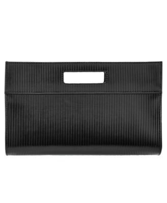 Remy Embossed Stripe Leather Clutch