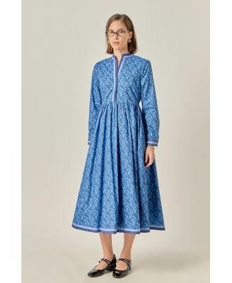 Women's Stripe Trim Maxi Dress