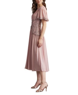 Women's Indira Embroidered Chiffon Midi Dress