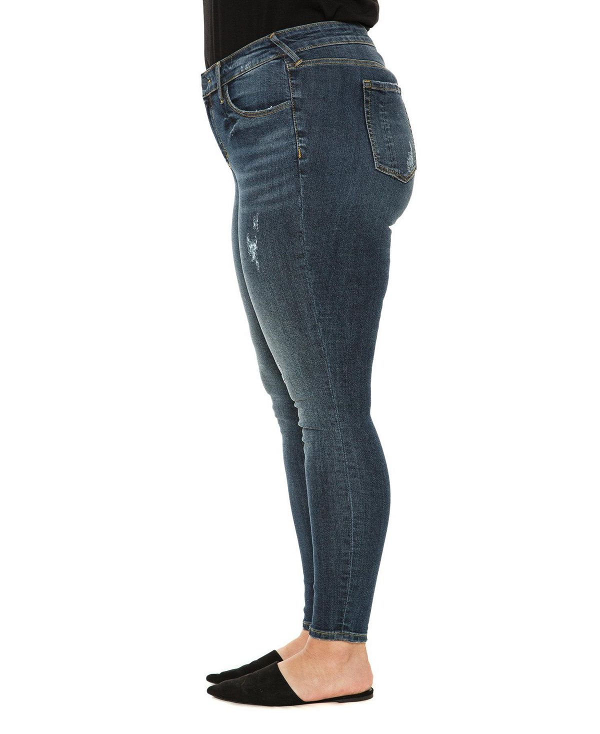 SLINK Jeans Women's Denim Mid Rise Ankle Skinny in 29" inseam - Sofia view 3 — MAYCSS fashion products
