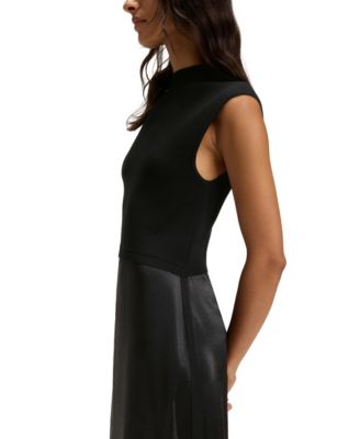 Women's Satin Skirt Knitted Dress