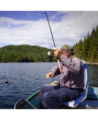 High Back Folding Boat Seat with Blue White Sponge Cushion and Flexible Hinges