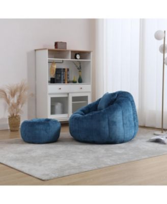 Modern Bean Bag Chair with Ottoman for Adults