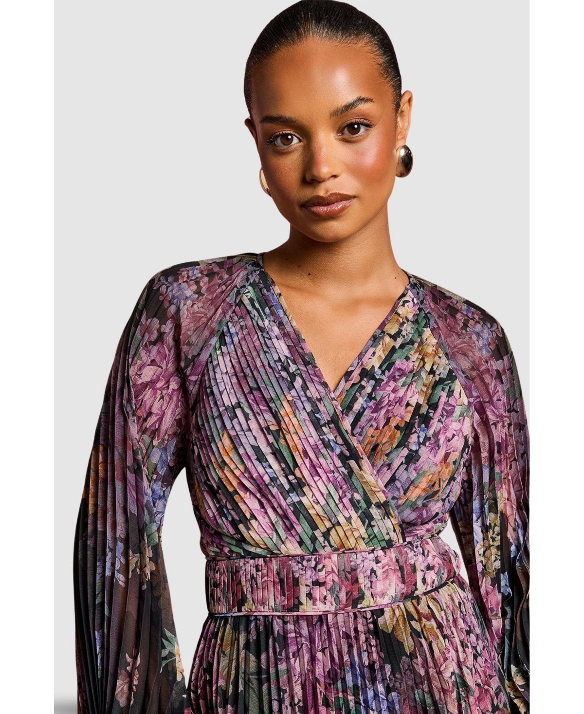 Coast Women's Printed Pleated Wrap Dress