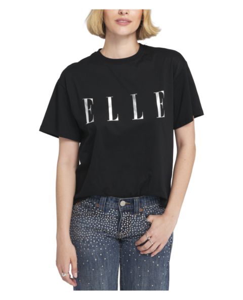 Женская футболка ELLE Collection Logo Foil Printed Tee Graphic, цвет: Чёрный
