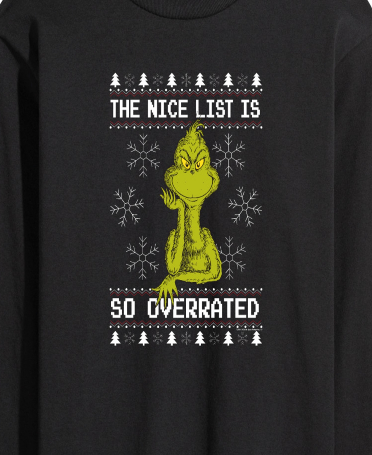 Airwaves Men's The Grinch Merry Grinchmas Graphic Long-Sleeve T-Shirt