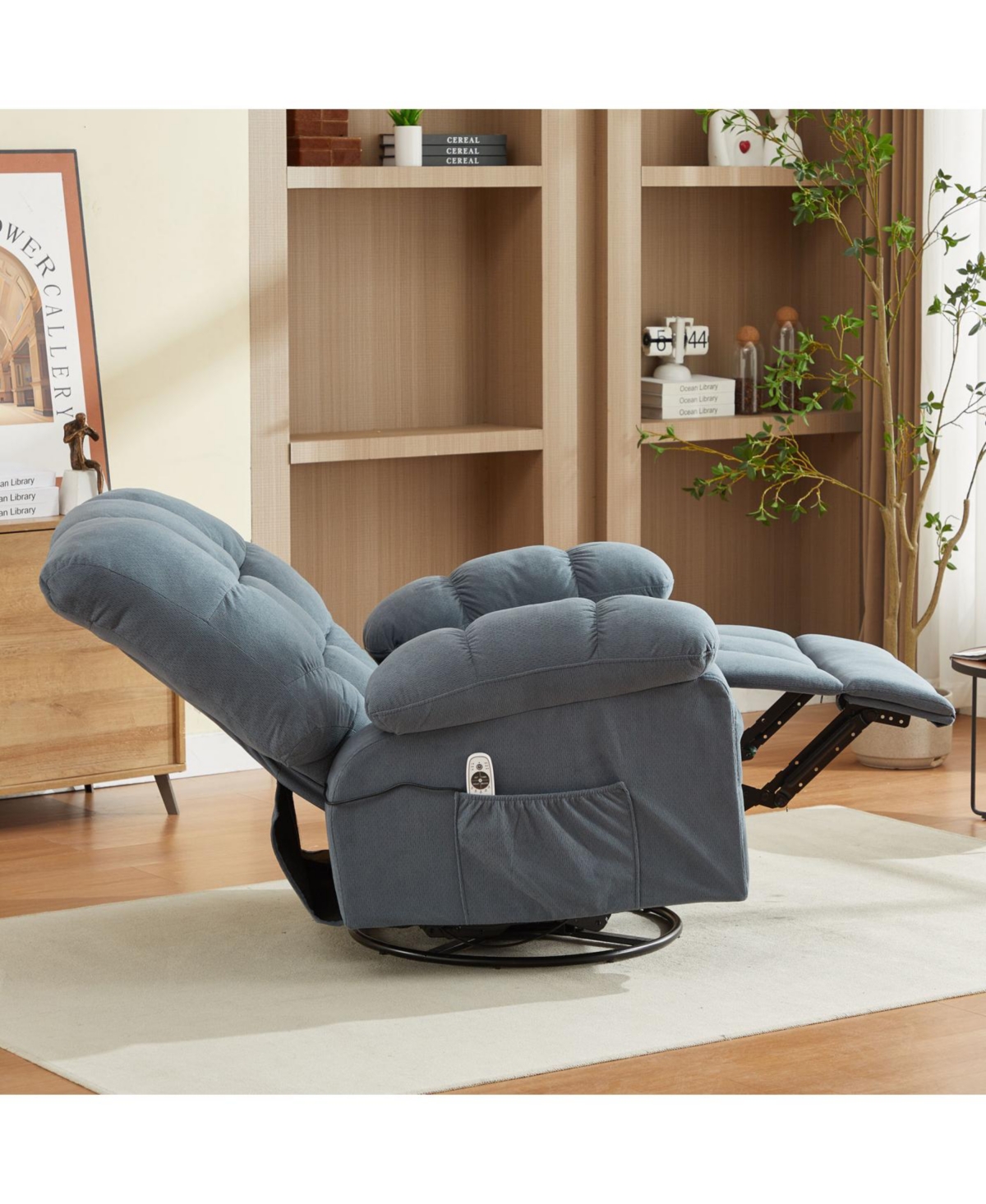 Streamdale Furniture Streamdale Massage Swivel Recliner Chair with Vibration, Heating, Usb Port