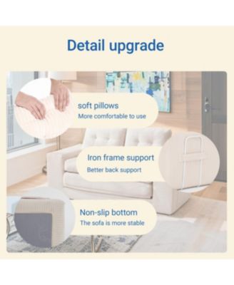 Streamdale Loveseat Sofa Bed with Memory Foam & Steel Frame - No Assembly, Convertible (Beige