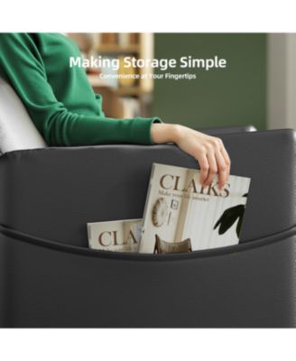 Streamdale Power Recliner Chair - Black Leather w/ Footrest, Padded Seat, Compact Design