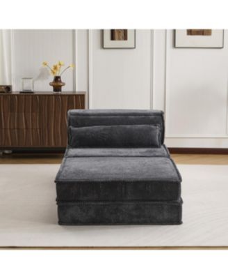 Compression Sofa, Convertible Floor Sofa Bed, Modular Sectional, Dark Grey