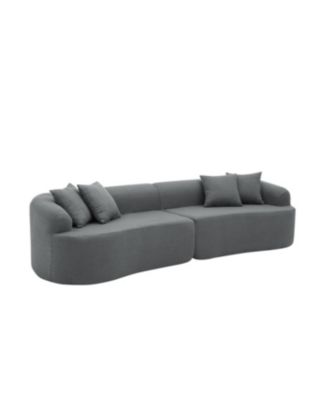Streamdale Curved Lamb's Wool Modular Sectional Sofa - Gray