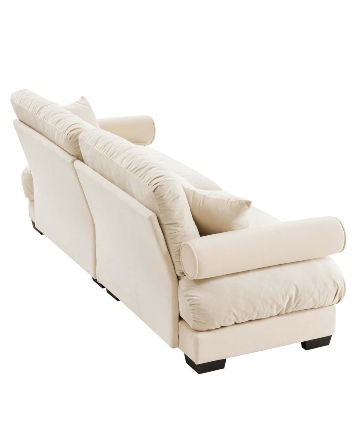 Streamdale Furniture Modern Two-Seater Velvet Sofa with Pillows, Cream