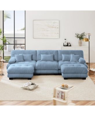 Streamdale Luxury Modular Sectional Sofa - Oversized U Shaped Cloud Couch with Ottomans