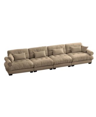 Streamdale Super Comfort Oversized Modular Velvet Sectional Sofa Couch with Ottoman