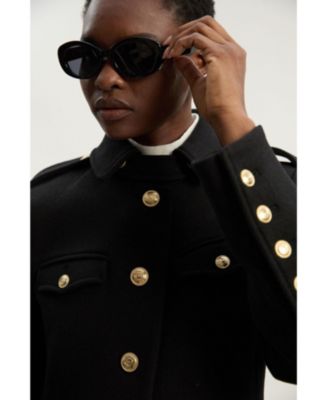 Women's Wool Military Tailored Maxi Coat