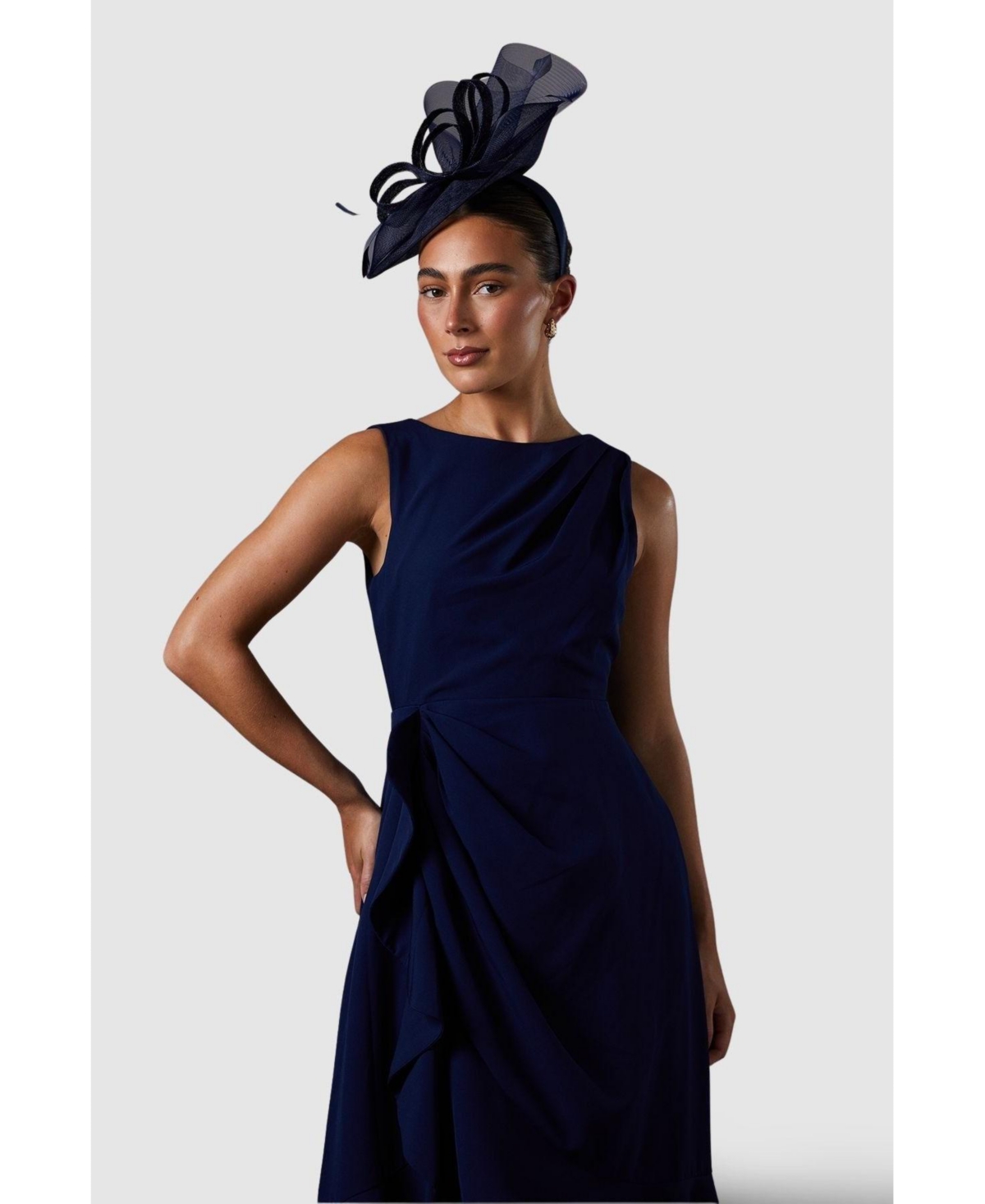 Coast Crepe Ruffle Dress With Low Back