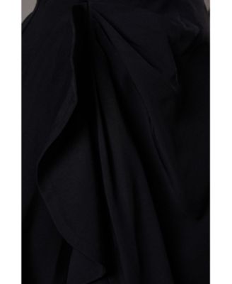 Women's Crepe Ruffle Low Back Dress