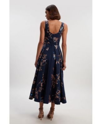 Women's Satin Sequin Prom Dress