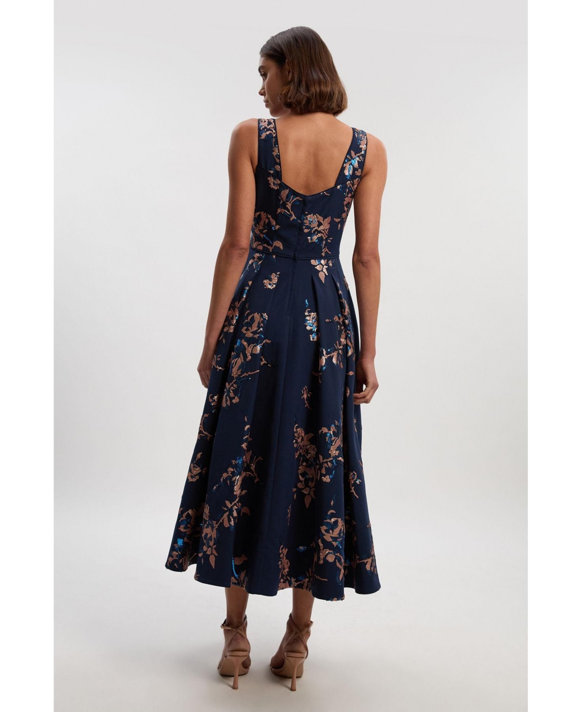 Karen Millen Women's Satin Sequin Prom Dress