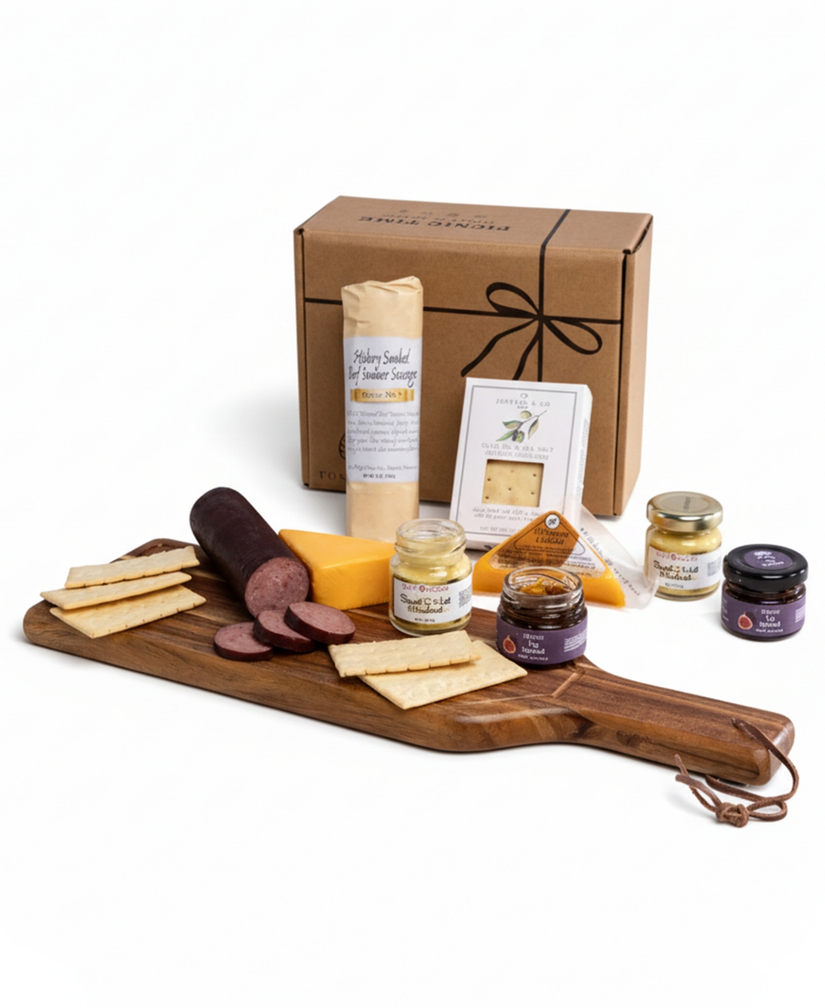 Toscana Botella Cheese Board with Gourmet Gift Pack, 5-Piece