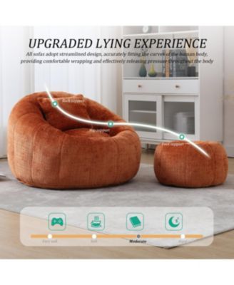 Streamdale Modern Bean Bag Chair with Ottoman for Adults