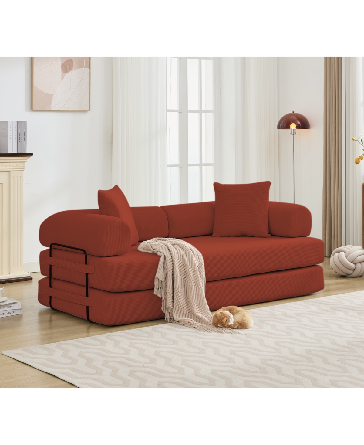 Streamdale Furniture 78.5" Folding Convertible Out Sleeper Sofa Bed, 5-in-1 Diy Combination Sofa