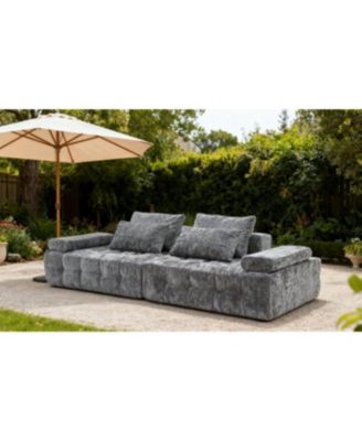 Sofa Couch for Living Room, Modern Loveseat with Extra Deep Seats, Grey