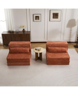 Streamdale Compression Sofa, Convertible Floor Sofa Bed, Modular Sectional, Orange