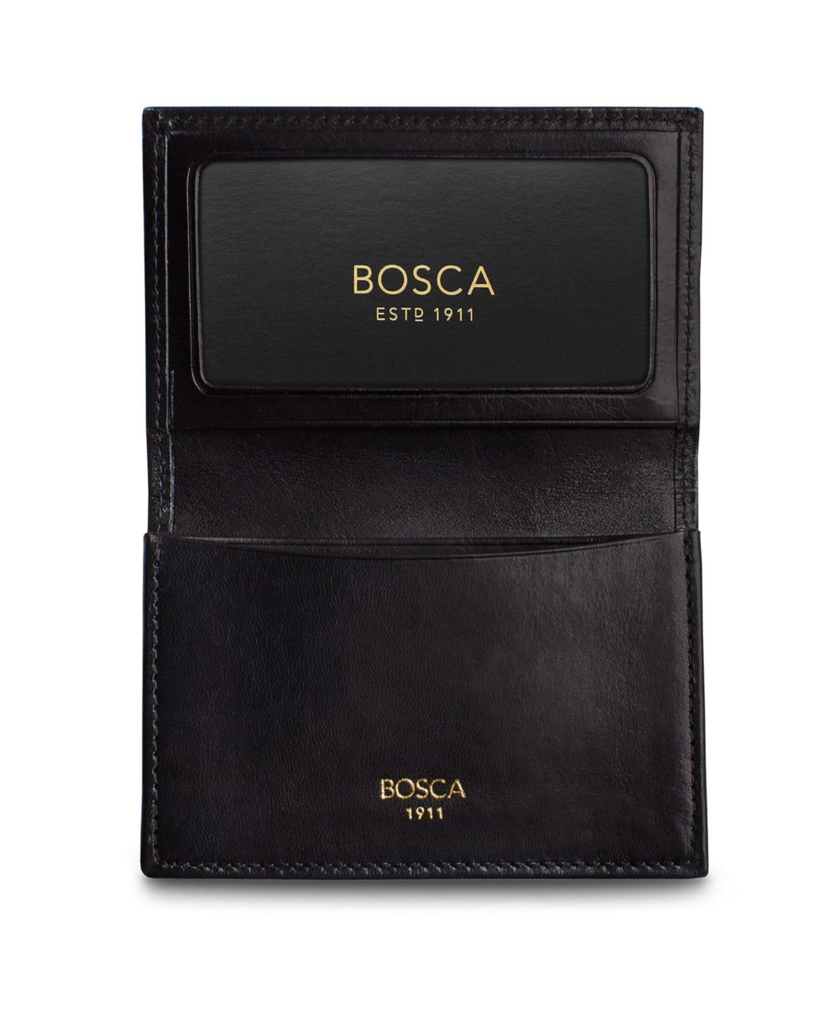 Bosca Men's Wallet, Old Leather Full Gusset 2-Pocket Card Case Wallet with I.d. Window