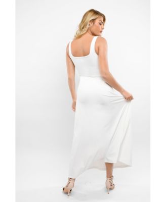 Women's Shapewear Sleeveless Square Neck Houglass A-Line Maxi Dress