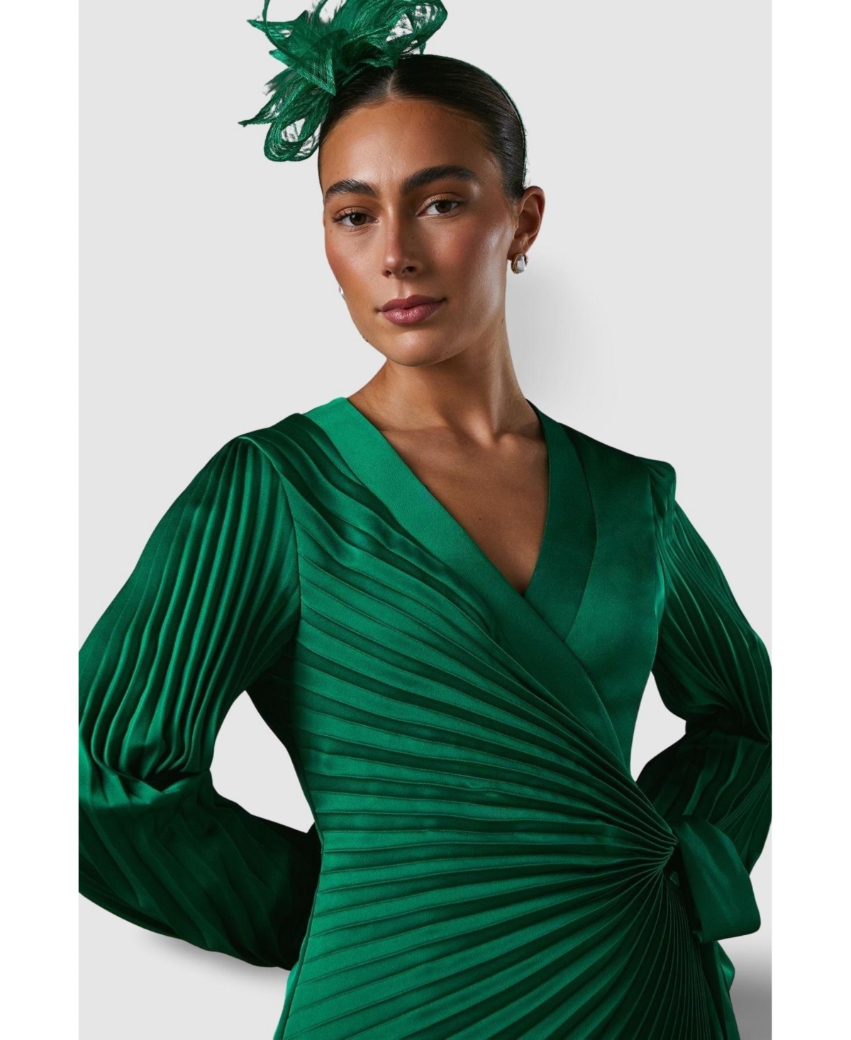 Coast Women's Satin Pleated Wrap Dress