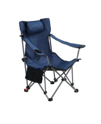 Streamdale Outdoor Camping Chairs Folding Portable Adjustable Reclining Chair Dark Blue