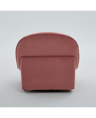 Streamdale Velvet Swivel Chair with 360-degree Metal Base