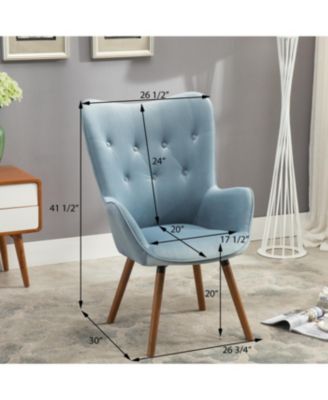 Streamdale Contemporary Silky Velvet Tufted Button Back Chair, Chocolate