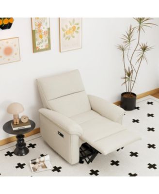 Streamdale Wall Hugger Zero Wall Power Recliner Chair with USB (Beige-gray