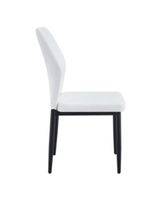 Streamdale Set of 4 Black & White Dining Chairs, Ergonomic PU Backrest