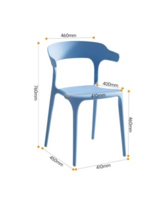 Streamdale Stackable Plastic Chairs Set of 4 (Blue/White, Polypropylene, 150KG