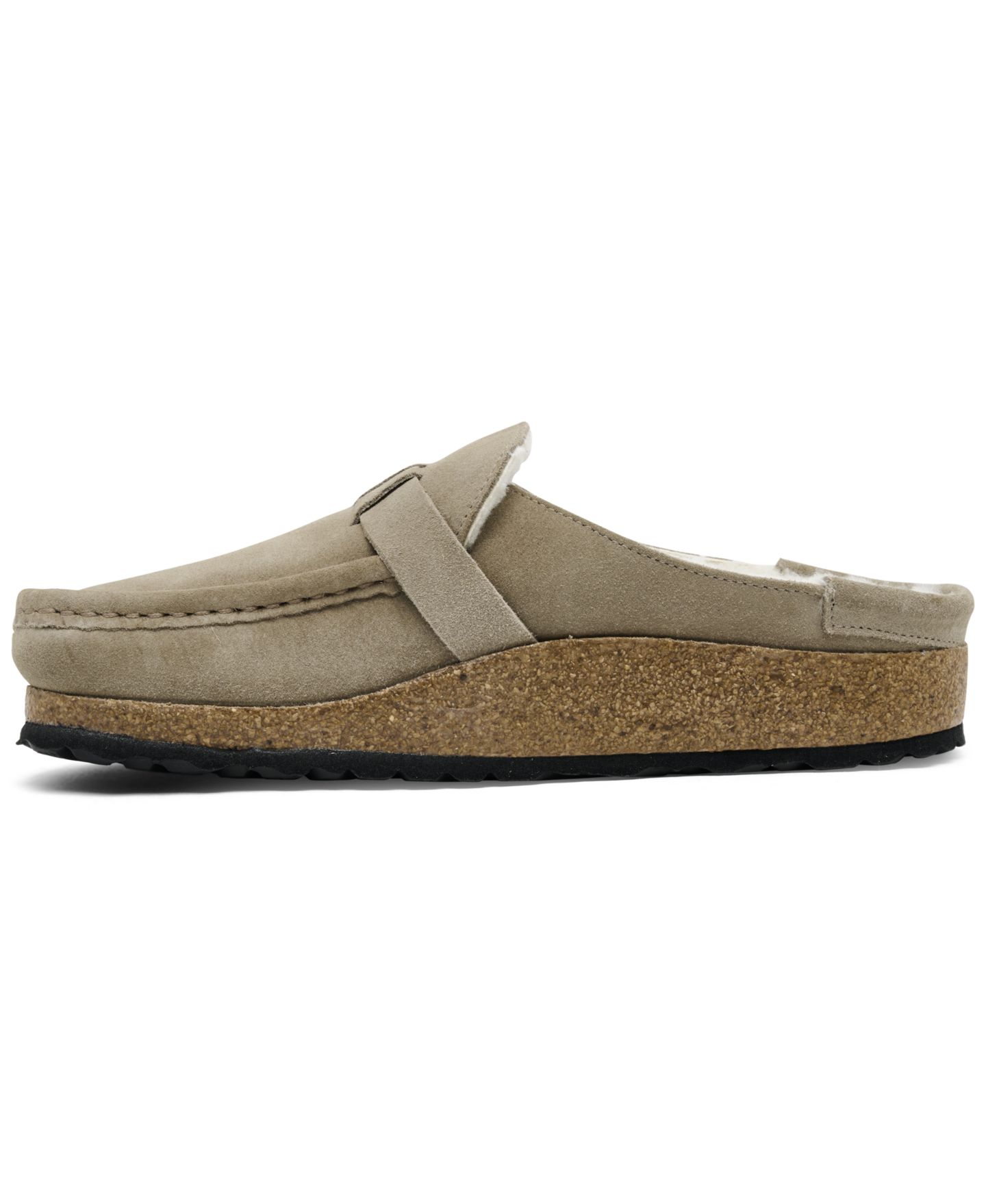 Женские сабо Birkenstock Buckley Shearling Suede Leather, цвет: Тёмный чайный — фото 8